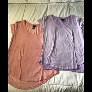 2 V-neck pastel shirts
